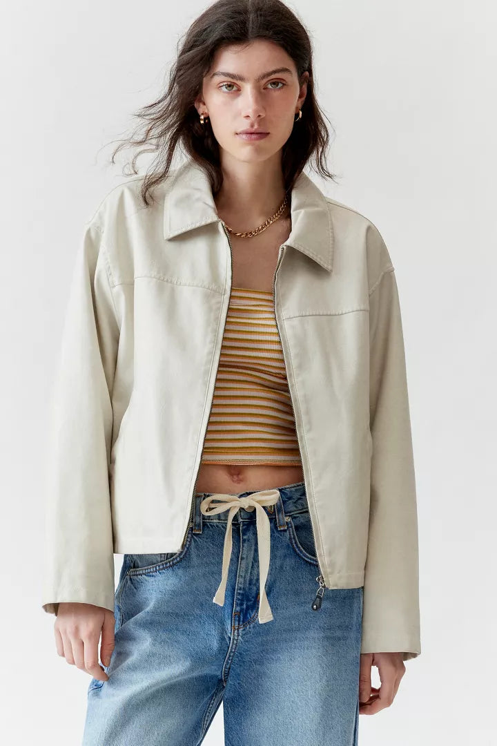 Elegant Women's Jacket - Biker Style Coat