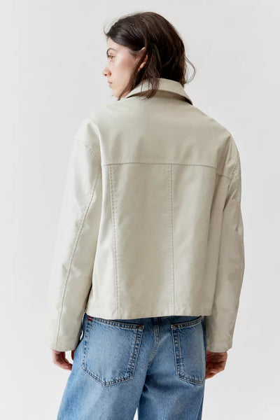 Elegant Women's Jacket - Biker Style Coat