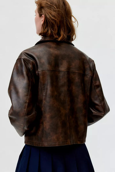 Elegant Women's Jacket - Biker Style Coat