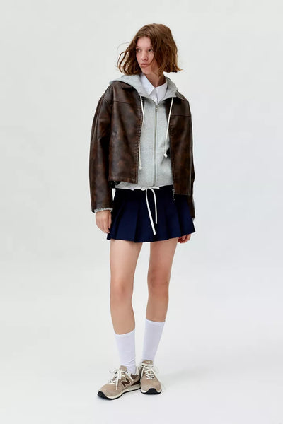 Elegant Women's Jacket - Biker Style Coat