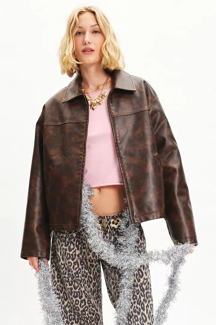 Elegant Women's Jacket - Biker Style Coat