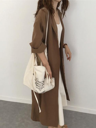 Abigail - Effortlessly Chic Draped Long Coat