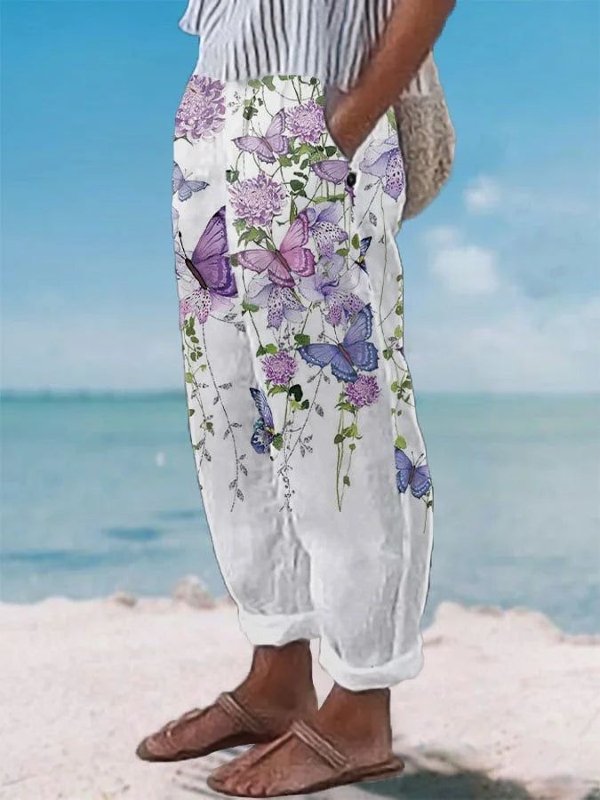 Virginia - Women's Butterfly Print Lounge Pants