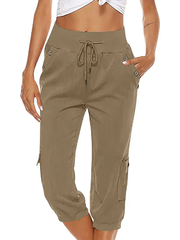 Vicky - Women's cargo pants with drawstring and elastic waist