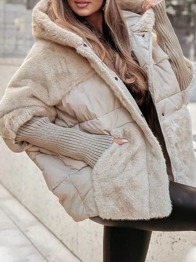 Women's Multicolor Hooded Thermal Jacket – Warm and Modern