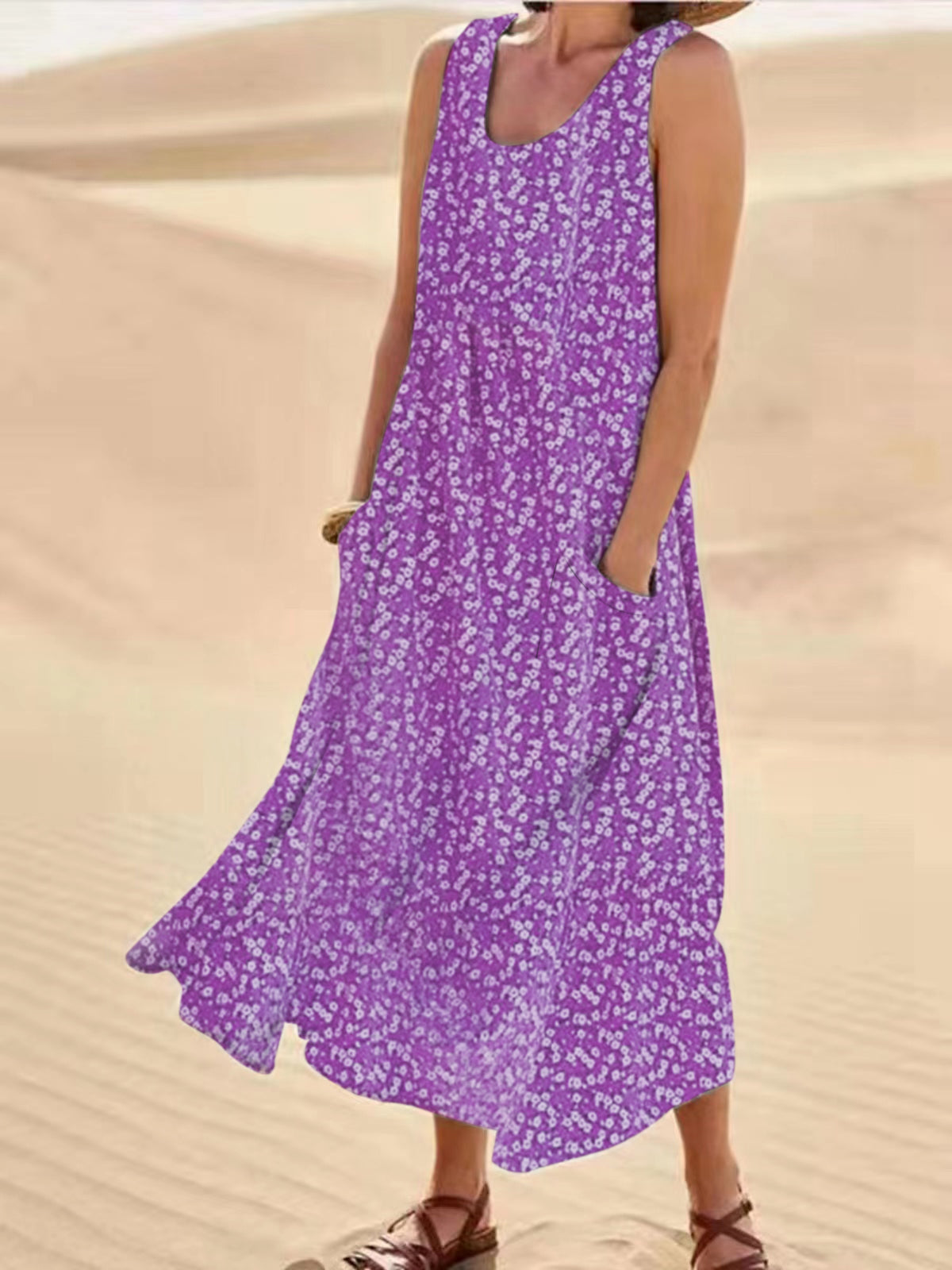 Linda - Floral Print Pocket Dress