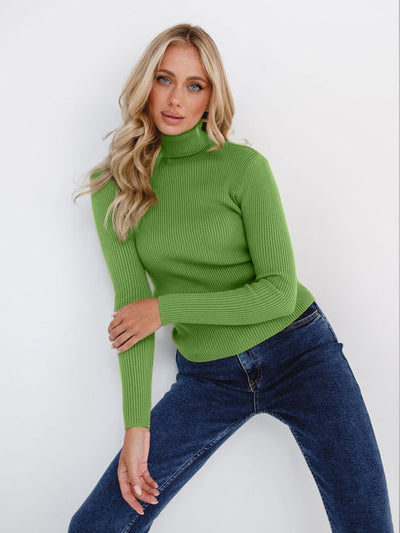 Women's Turtleneck Sweater - Fall Essentials and Warm Knit