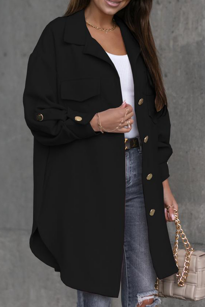 Casual jacket with pockets and buckle for easy going out