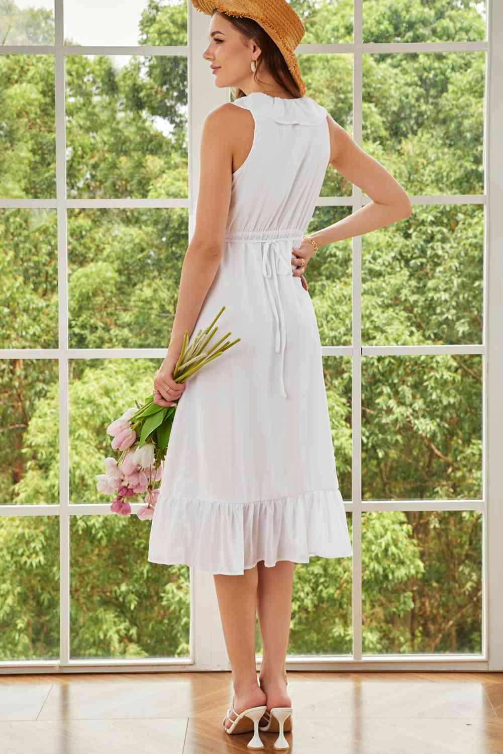 Mia - Sleeveless Ruffle Midi Dress