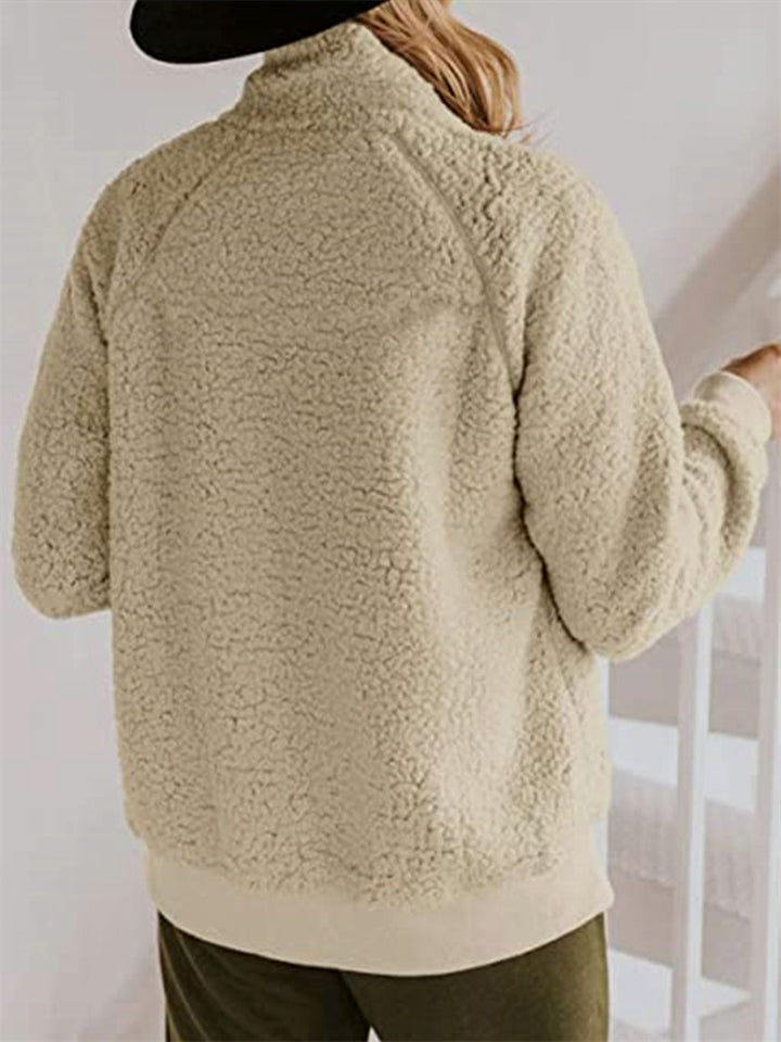 Warm and soft jacket without hood for greater comfort