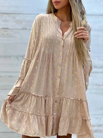 Diana Fashion Bell Sleeves, Loose Fit, Casual Dress