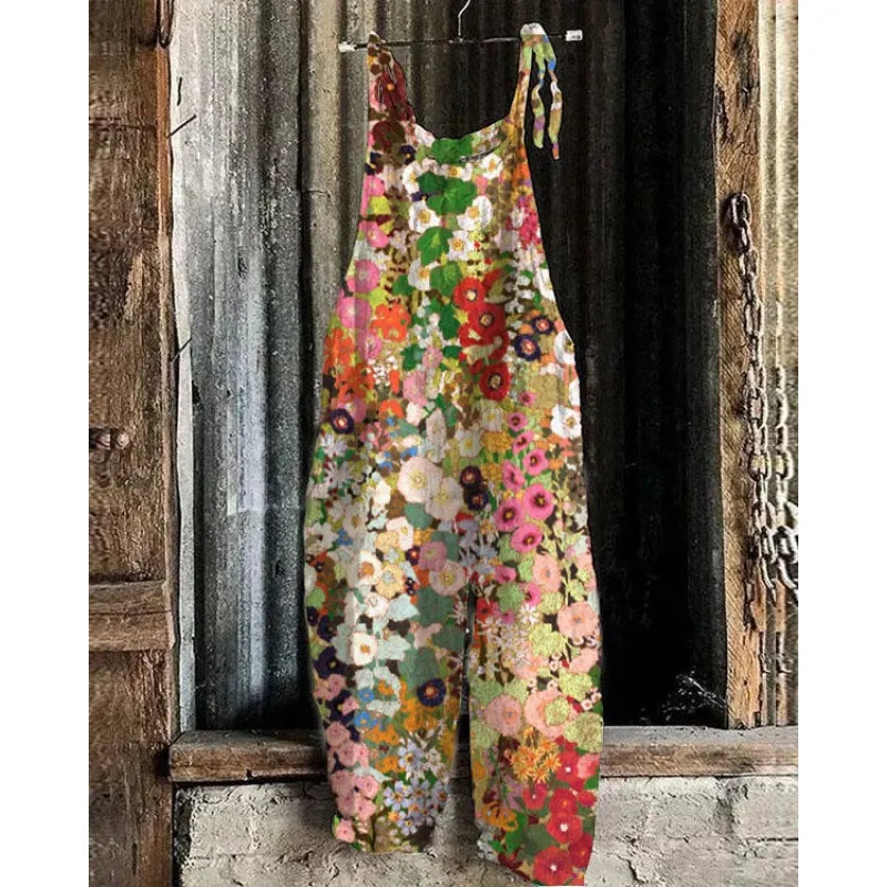 Maria - Sleeveless midi dress with Japanese floral print