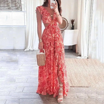 Mlia - Elegant Sleeveless Waist Dress