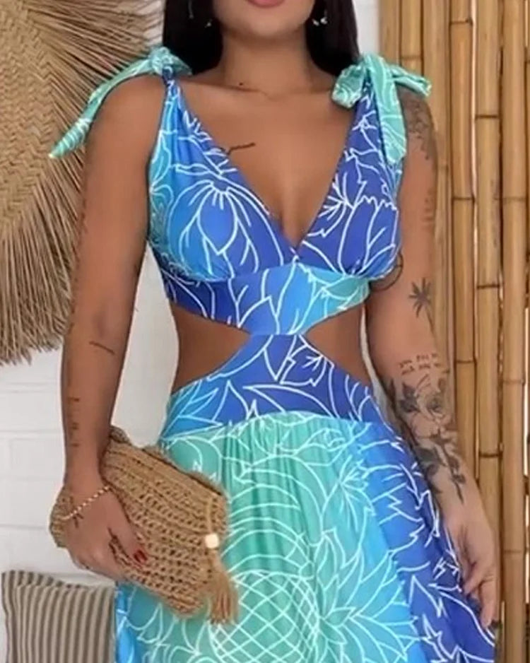 Marian - Elegant Print Midi Dress