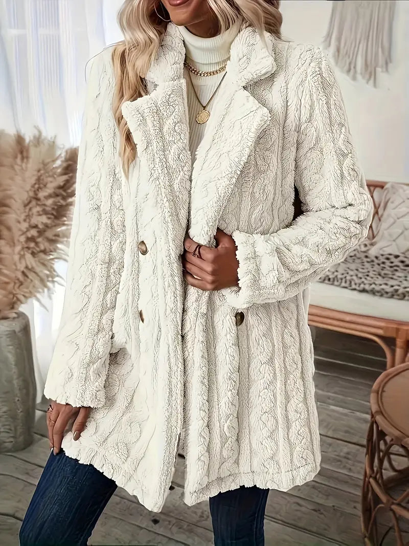 Women's Long Sleeve Solid Color Soft Coat