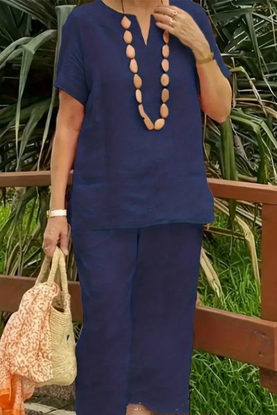 Andrea - Short V-neck two-piece set