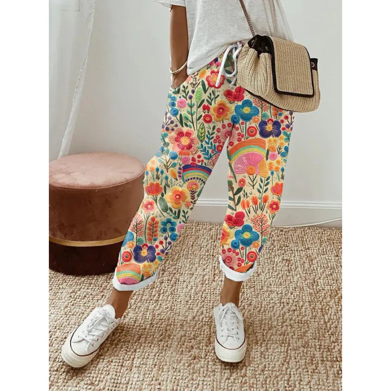 Lauren - Color Block Elastic Waist Pants