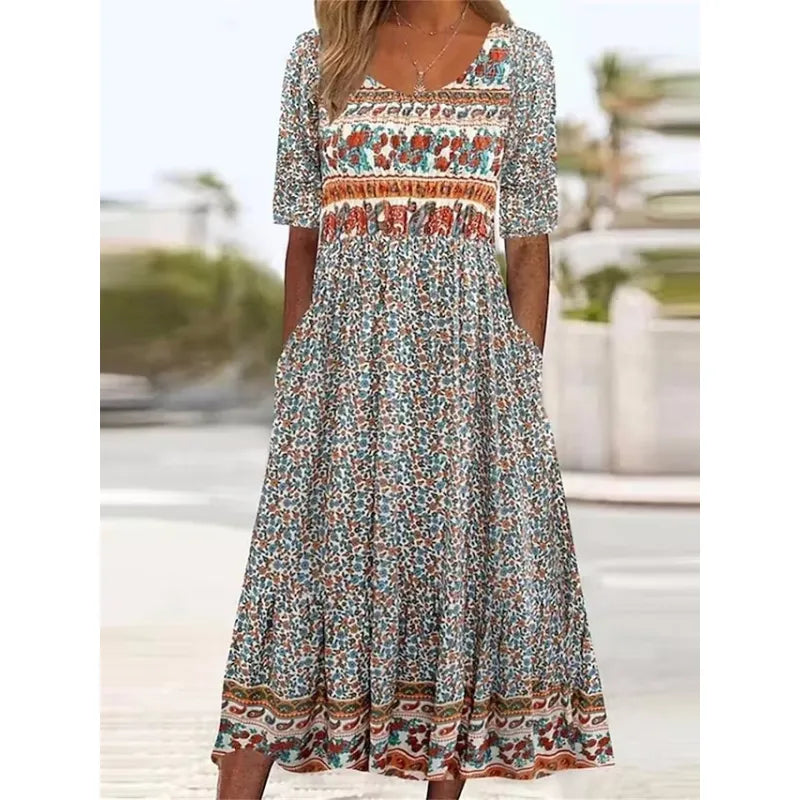 Marta - Vintage dress with ethnic print