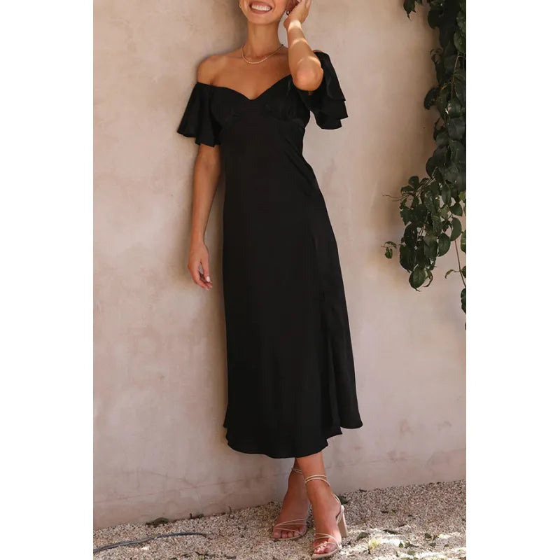 Off-the-shoulder midi dress