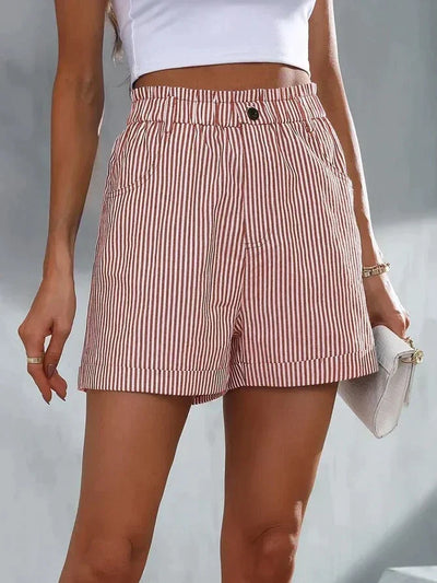 Mila - Casual Loose Striped Print Short Pants
