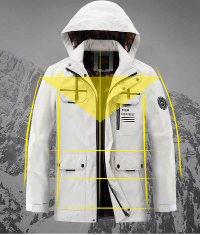 Men's mid-length jacket with hood, stylish and functional
