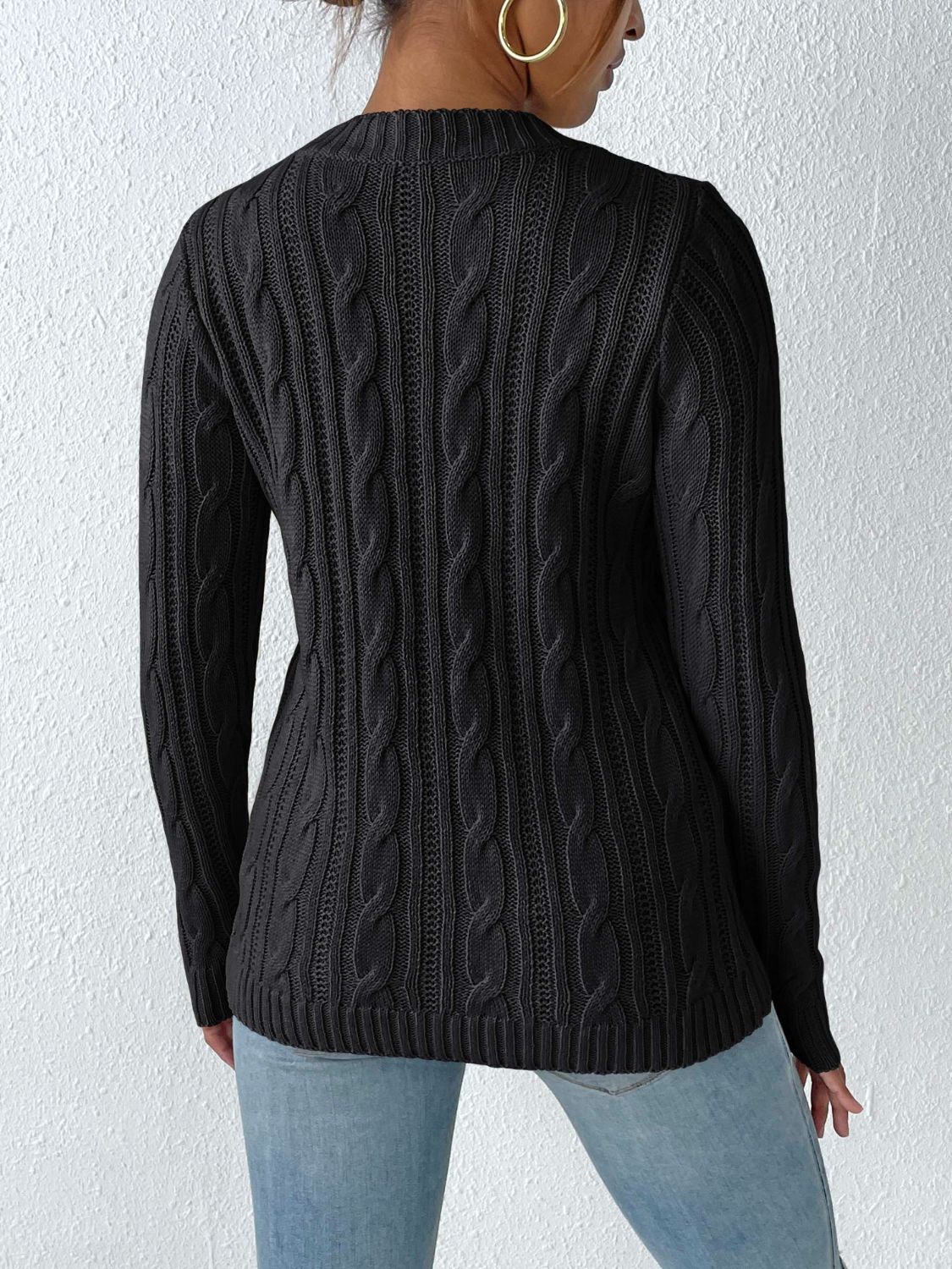 Exquisite sweater with braids and decorative beads