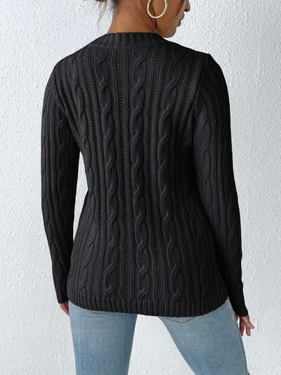 Exquisite sweater with braids and decorative beads