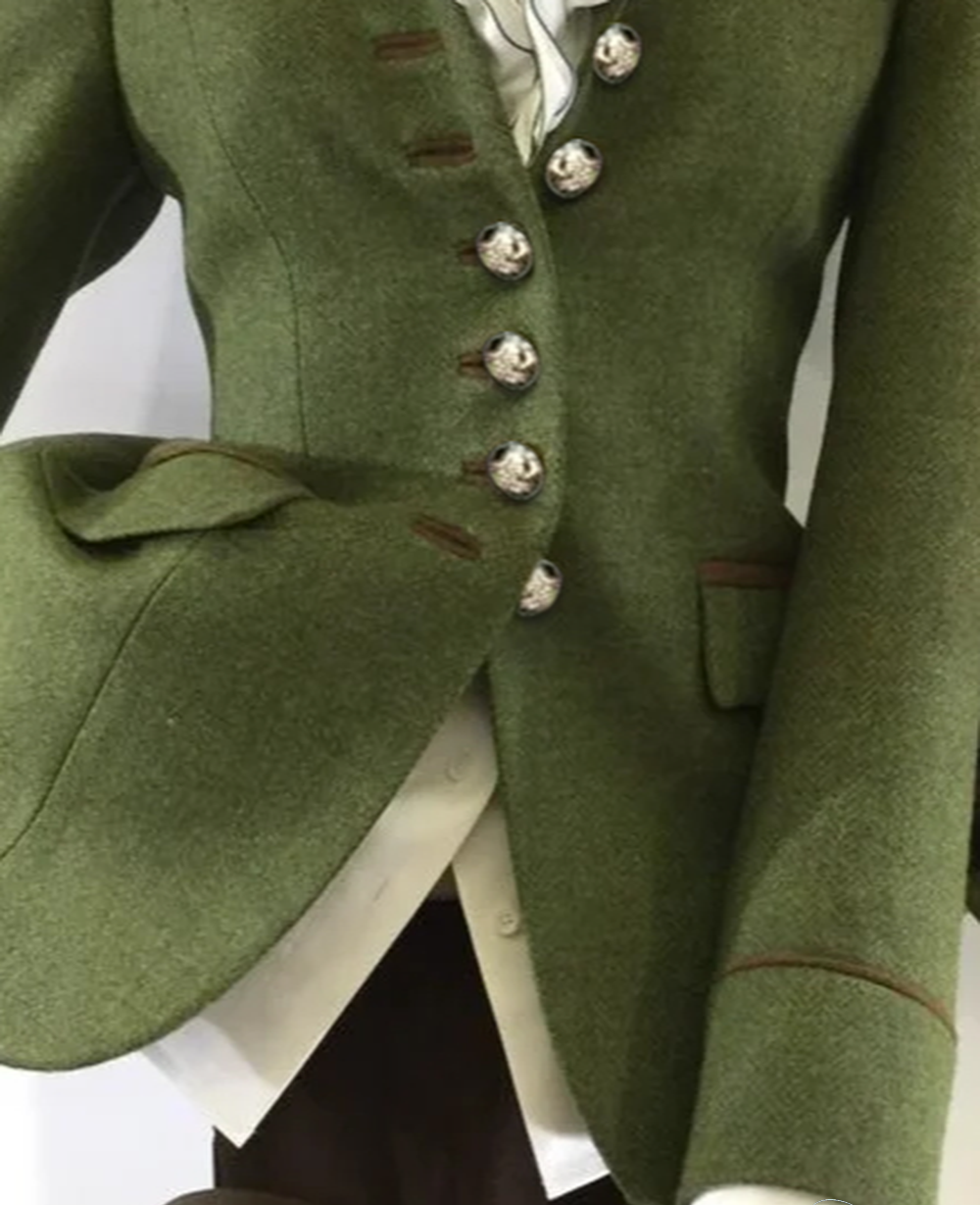 Women's Long Sleeve Panelled Green Blend Jacket