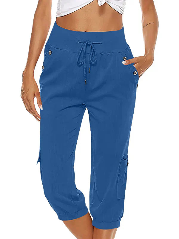 Vicky - Women's cargo pants with drawstring and elastic waist