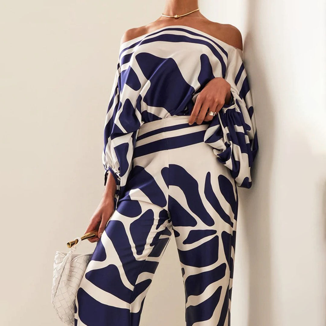 Women's one-sleeve wide-leg jumpsuit with elegant design and modern style