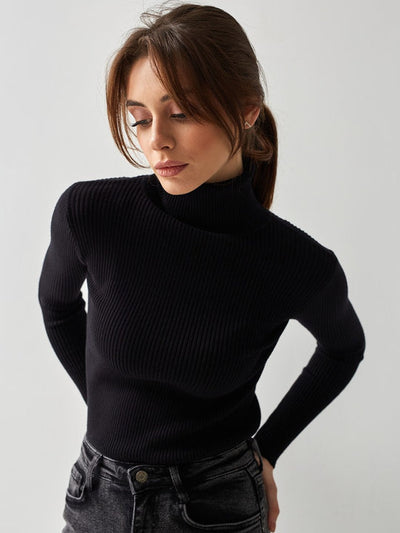 Women's Turtleneck Sweater - Fall Essentials and Warm Knit