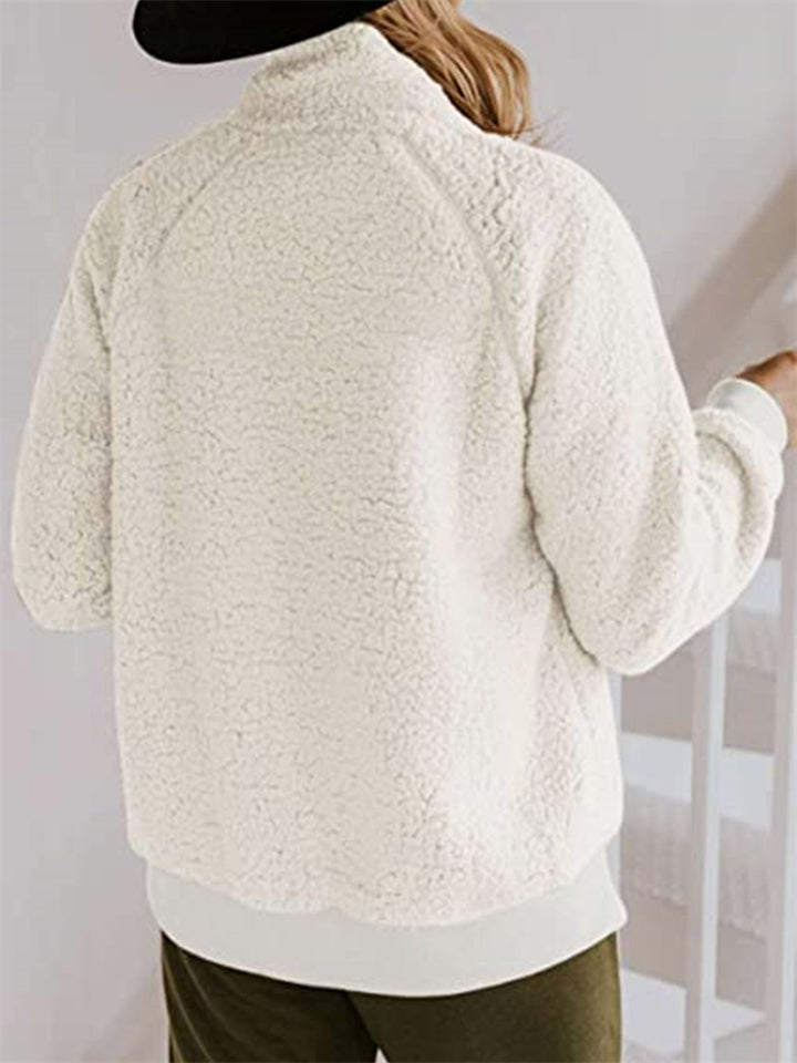 Warm and soft jacket without hood for greater comfort