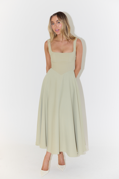 Whitney Square Neck Midi Dress
