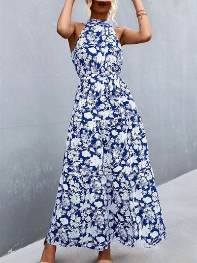 Irene - Bestselling strapless jumpsuit dress with a wave-dot print neckline