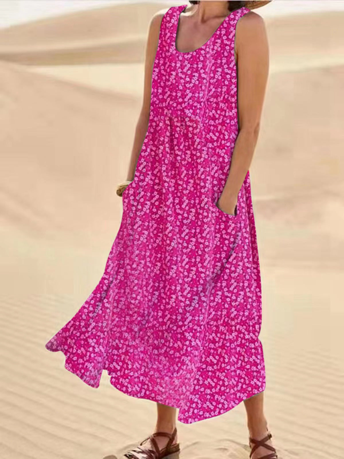 Linda - Floral Print Pocket Dress