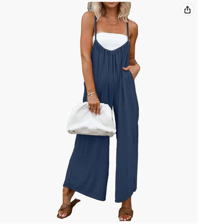Laura - Women's Casual Sleeveless Jumpsuits Adjustable Spaghetti Straps