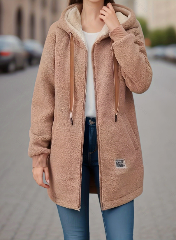 Cozy Sherpa Zip-Up Hoodie – Warm and Modern Coat