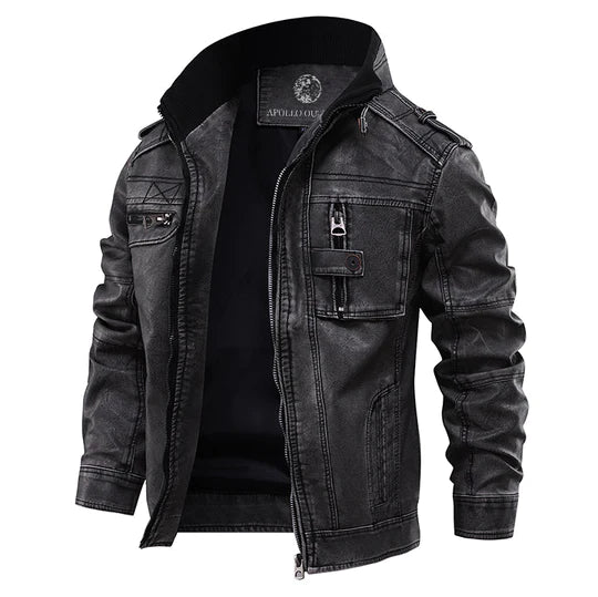 Modern casual men's jacket with a high collar, ideal for mid-season