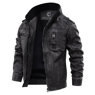 Modern casual men's jacket with a high collar, ideal for mid-season