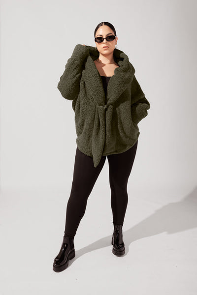 Cocoon Coat for Women - Elegant in Cool Grey
