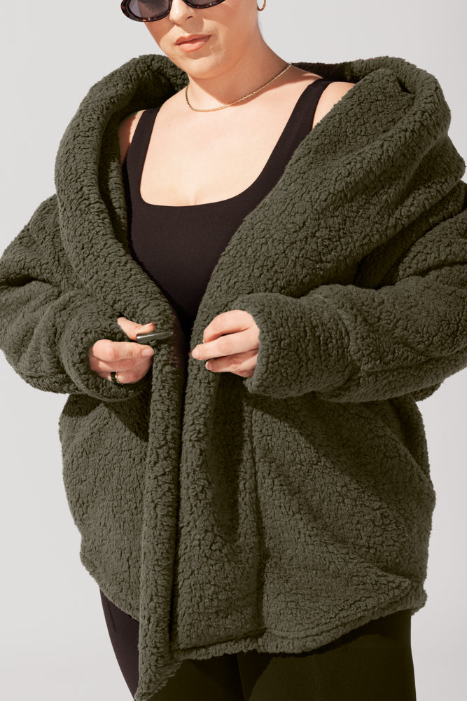 Cocoon Coat for Women - Elegant in Cool Grey
