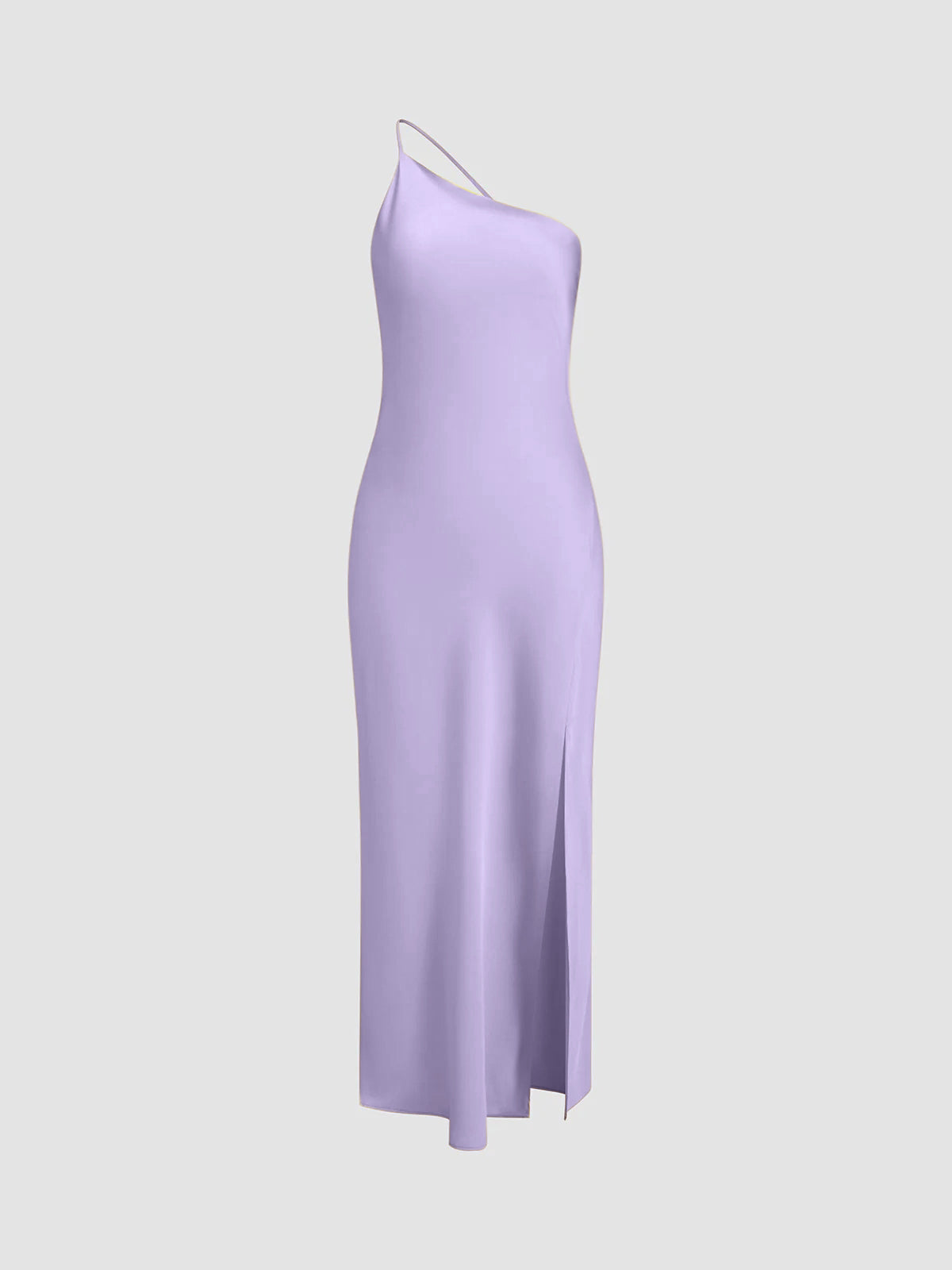Elegant long dress with halter neck and high slit