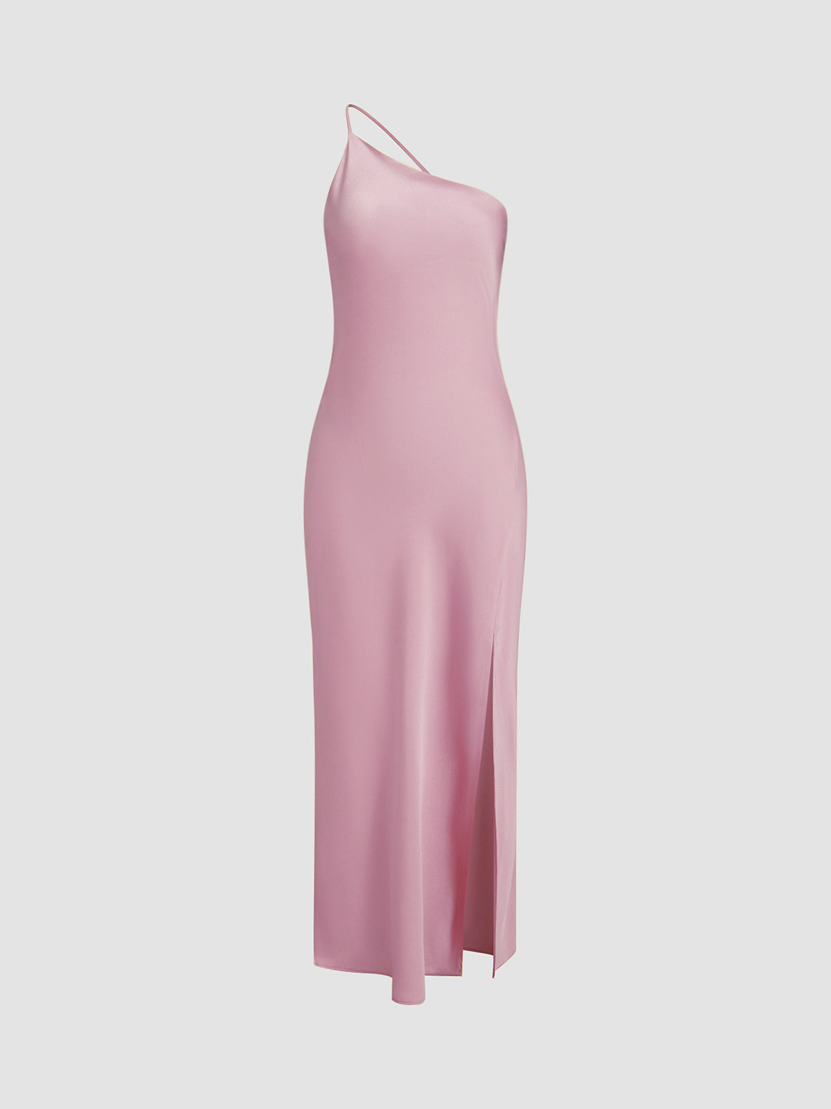 Elegant long dress with halter neck and high slit
