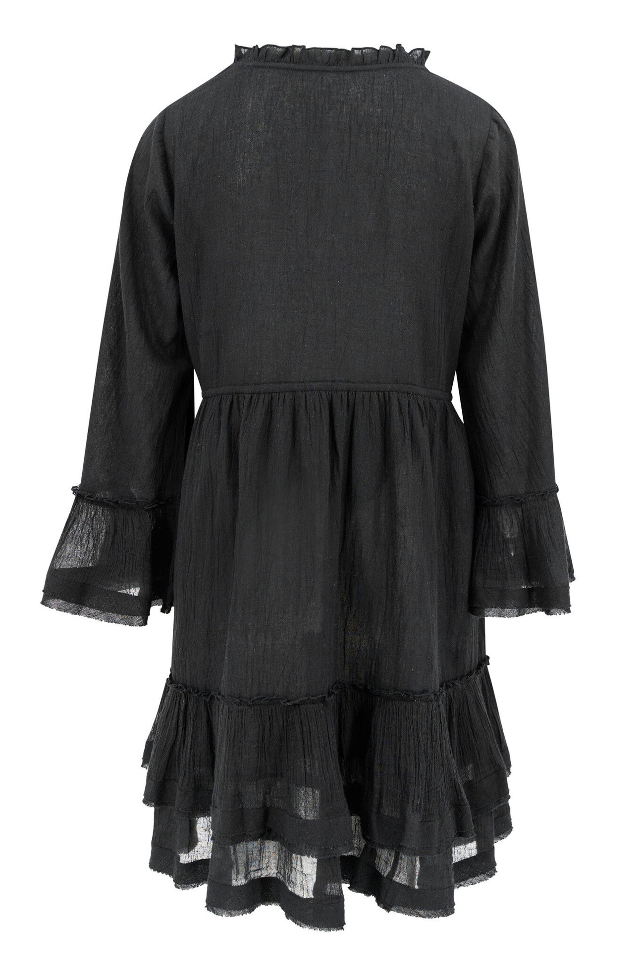 Elegant mini dress with ruffles and long sleeves