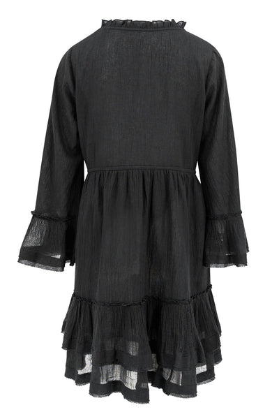 Elegant mini dress with ruffles and long sleeves
