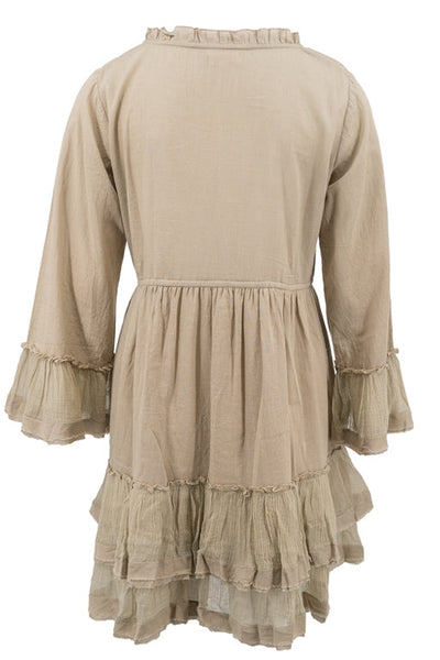 Elegant mini dress with ruffles and long sleeves