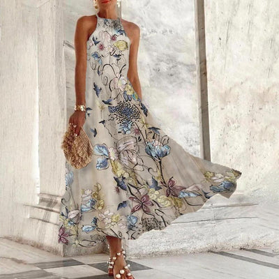 Angela - Sleeveless halterneck maxi dress