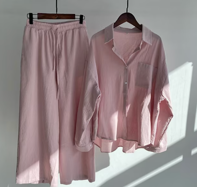 Elegant Summer Set for Women: Shirt and Pants