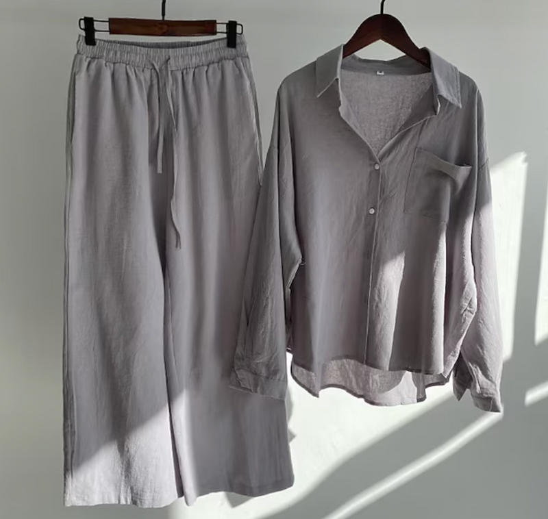 Elegant Summer Set for Women: Shirt and Pants