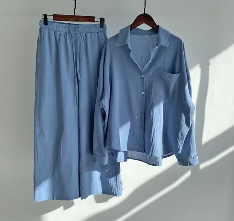 Elegant Summer Set for Women: Shirt and Pants